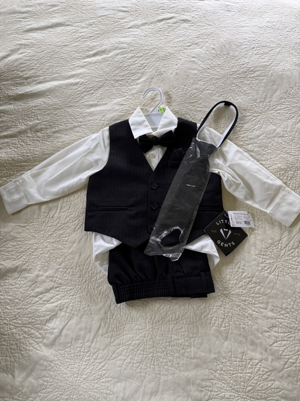 Black & White Boys' Formal Vest Set with Bow Tie